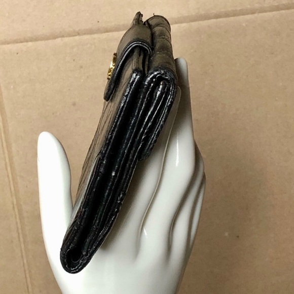 CHANEL Black Diamond Quilted Bifold Lambskin Wallet with Snap Coin Purse Vintage - Picture 11 of 17